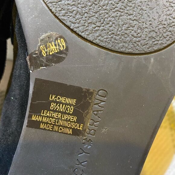 Lucky brand soft comfortable ebony onyx black suede lounge loafers 8.5 boho - Picture 7 of 8